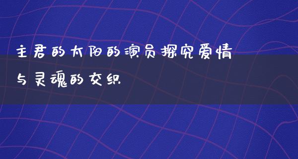 主君的太阳的演员探究爱情与灵魂的交织