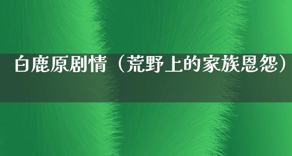 白鹿原剧情（荒野上的家族恩怨）