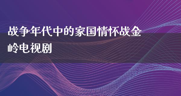 战争年代中的家国情怀战金岭电视剧