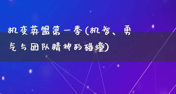 机变英盟第一季(机智、勇气与团队精神的碰撞)