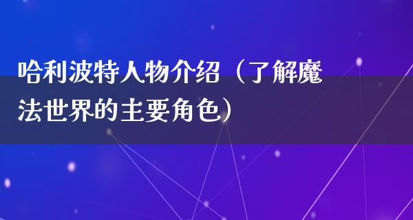 哈利波特人物介绍（了解魔法世界的主要角色）