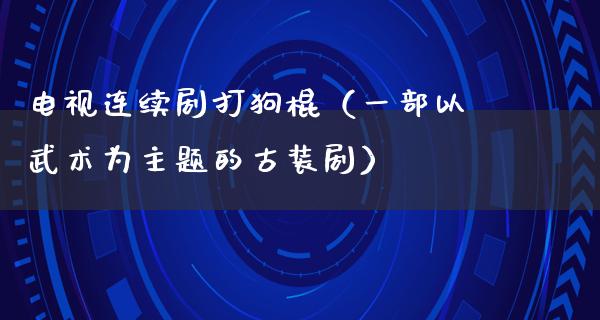 电视连续剧打狗棍（一部以武术为主题的古装剧）