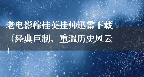 老电影穆桂英挂帅迅雷下载（经典巨制，重温历史风云）