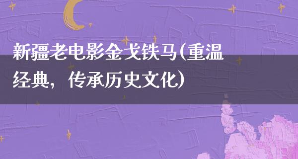 新疆老电影金戈铁马(重温经典，传承历史文化)