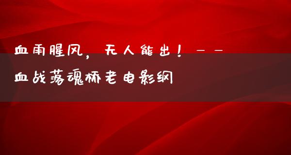 血雨腥风，无人能出！——血战落魂桥老电影纲