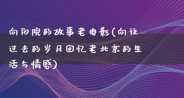 向阳院的故事老电影(向往过去的岁月回忆老北京的生活与情感)