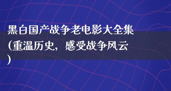 黑白国产战争老电影大全集(重温历史，感受战争风云)