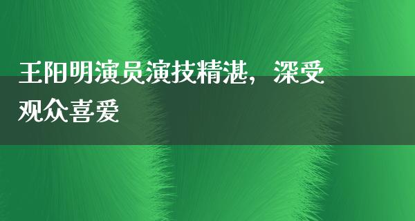 王阳明演员演技精湛，深受观众喜爱