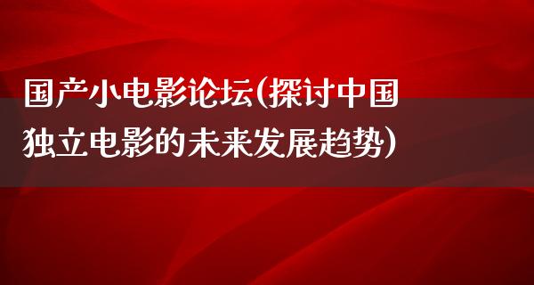 国产小电影论坛(探讨中国独立电影的未来发展趋势)