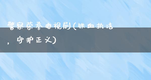 **荣誉电视剧(铁血执法，守护正义)