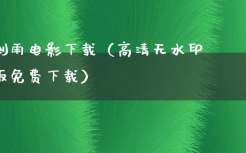 剑雨****（高清无水印版免费下载）