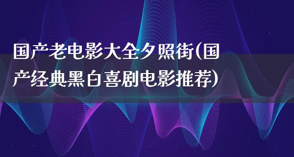 国产老电影大全夕照街(国产经典黑白喜剧电影推荐)