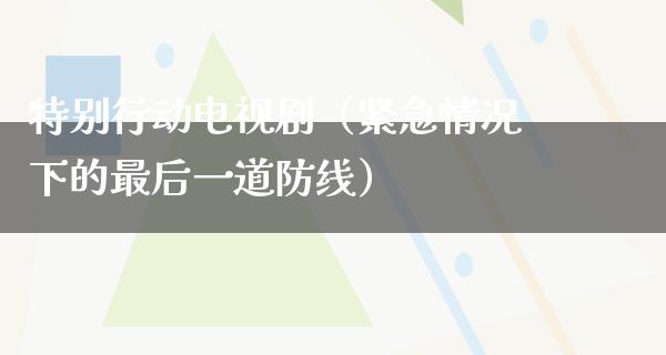 特别行动电视剧（紧急情况下的最后一道防线）