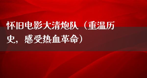 怀旧电影大清炮队（重温历史，感受热血革命）