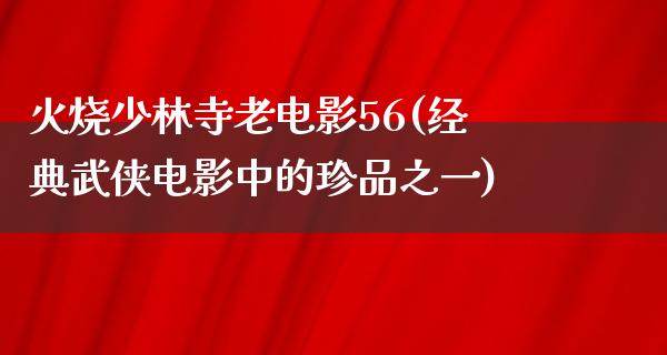 火烧少林寺老电影56(经典武侠电影中的珍品之一)