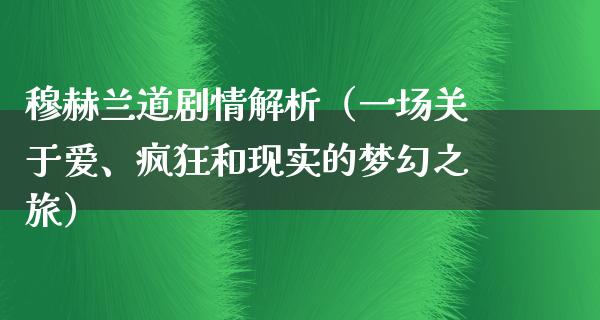 穆赫兰道剧情解析（一场关于爱、疯狂和现实的梦幻之旅）