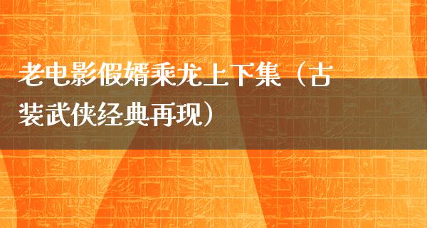 老电影假婿乘龙上下集（古装武侠经典再现）