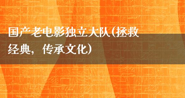 国产老电影独立大队(拯救经典，传承文化)