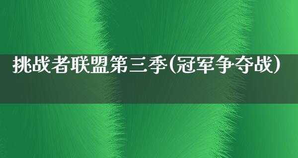 挑战者联盟第三季(冠军争夺战)