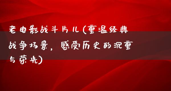 老电影战斗片儿(重温经典战争场景，感受历史的沉重与荣光)