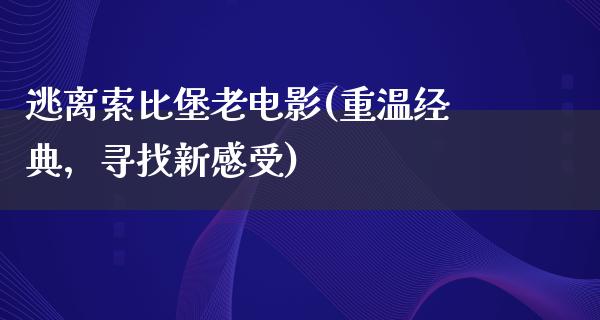 逃离索比堡老电影(重温经典，寻找新感受)