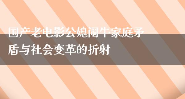 国产老电影公媳闹牛家庭矛盾与社会变革的折射