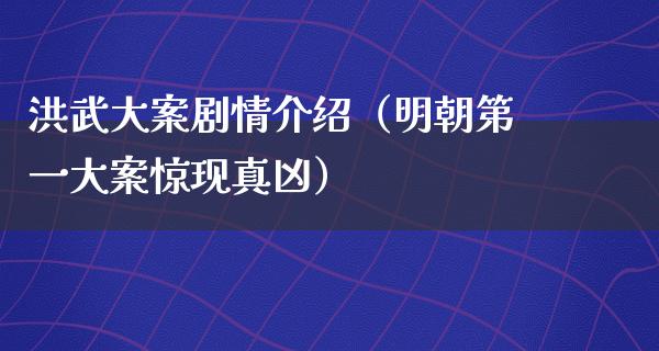 洪武大案剧情介绍（明朝第一大案惊现真凶）