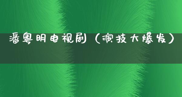 潘粤明电视剧（演技大爆发）