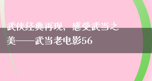 武侠经典再现，感受武当之美——武当老电影56