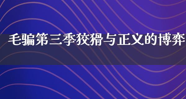 毛骗第三季狡猾与正义的博弈