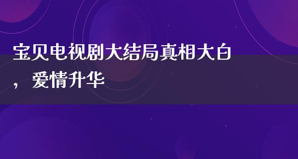 宝贝电视剧大结局**大白，爱情升华