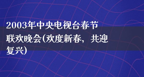 2003年**电视台春节联欢晚会(欢度新春，共迎复兴)