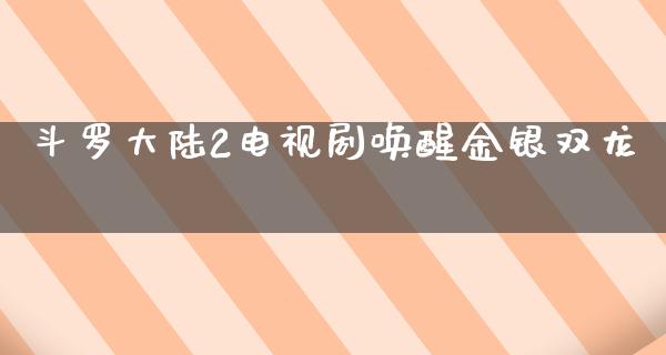 斗罗**2电视剧唤醒金银双龙