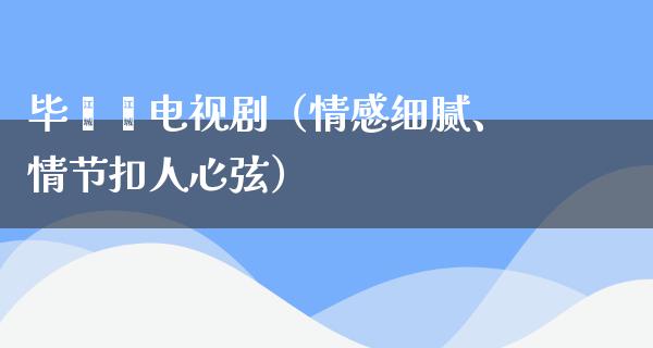 毕雯珺电视剧（情感细腻、情节扣人心弦）