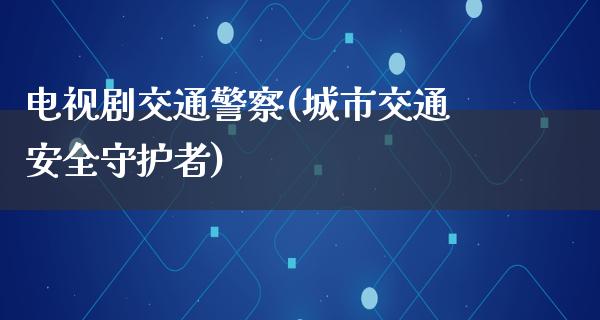 电视剧交通**(城市交通安全守护者)