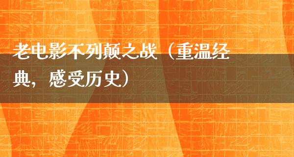 老电影不列颠之战（重温经典，感受历史）