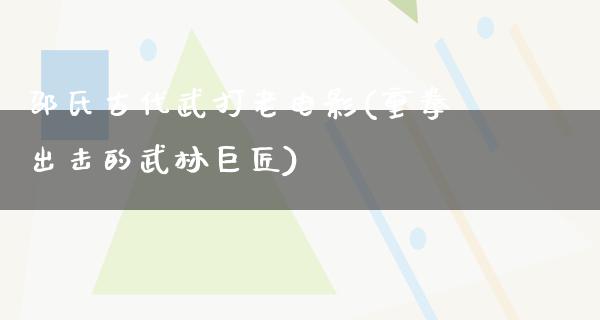 邵氏古代武打老电影(重拳出击的武林巨匠)