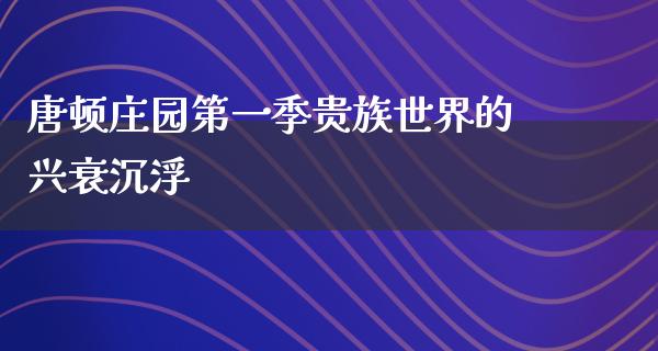 唐顿庄园第一季贵族世界的兴衰沉浮