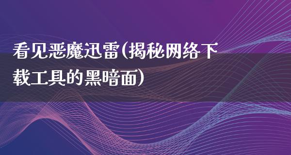 看见恶魔迅雷(揭秘网络下载工具的黑暗面)