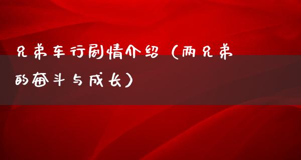 兄弟车行剧情介绍（两兄弟的奋斗与成长）