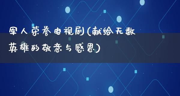 军人荣誉电视剧(献给无数英雄的敬意与感恩)