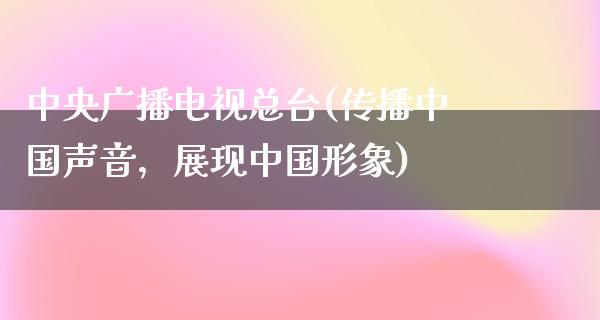 **广播电视总台(传播中国声音，展现中国形象)