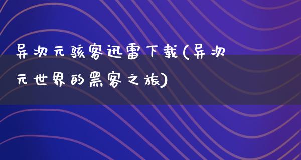 异次元骇客****(异次元世界的黑客之旅)