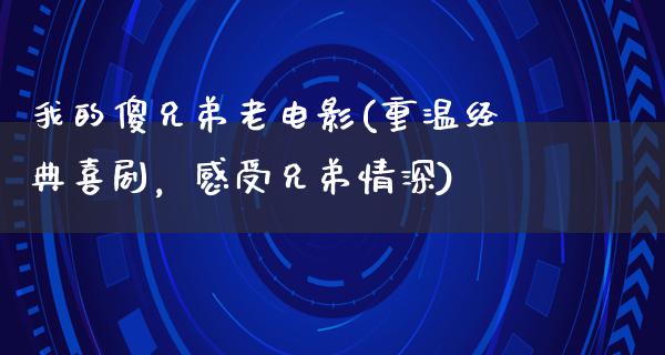 我的傻兄弟老电影(重温经典喜剧，感受兄弟情深)