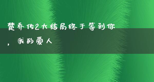 楚乔传2大结局终于等到你，我的爱人